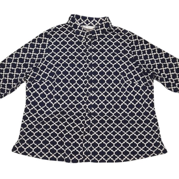 Allison Daley Navy Button Up - Picture 2 of 3